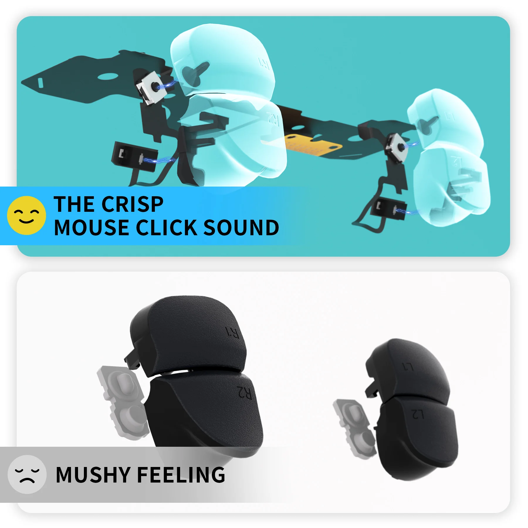 eXtremeRate Kit completo de clic para controlador ps5 BDM-030 Botones Dpad de cara de hombro, Kit de clic de microinterruptor personalizado Click de ratón - imagen 3