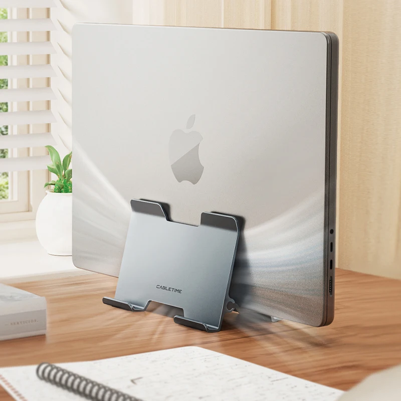 CABLETIME-soporte Vertical para ordenador portátil, base antideslizante de aleación de aluminio para MacBook Pro Air y iphone - imagen 5