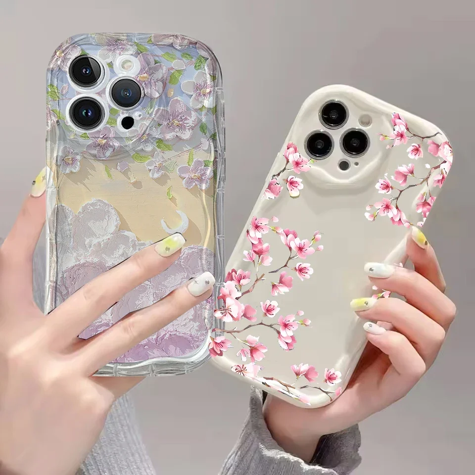 Funda para Xiaomi POCO X7 X6 X5 X3 Pro X4 NFC GT F3 F4 M3 M4 M6 F6 Pro 15 12 11 Lite 5G NE 12T 14 Pro cubierta flor crema borde ondulado - imagen 5