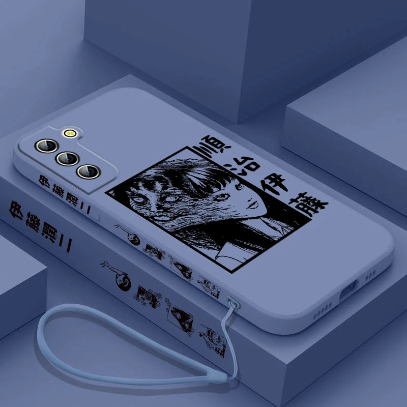 Funda de teléfono Junji Ito Tomie Kawakami para Samsung Galaxy S24 S23 S22 S21 S20 Pro FE Plus Ultra líquida cubierta de cuerda izquierda - imagen 5
