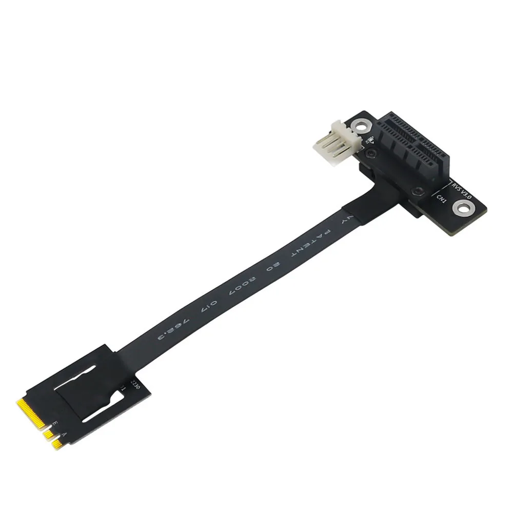 Con conector de alimentación FDD de 4 pines, tarjeta adicional M.2 KEY AE a PCI-E X1 Riser 270 grados M.2 NGFF, Cable adaptador de doble llave AE a PCI-E 1X - imagen 2