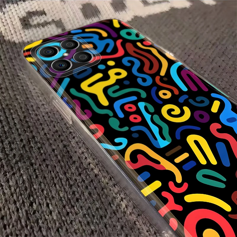 Funda para Honor X7b X9b X8b 90 Lite X9a X8 X8a funda suave para teléfono líneas coloridas Graffiti