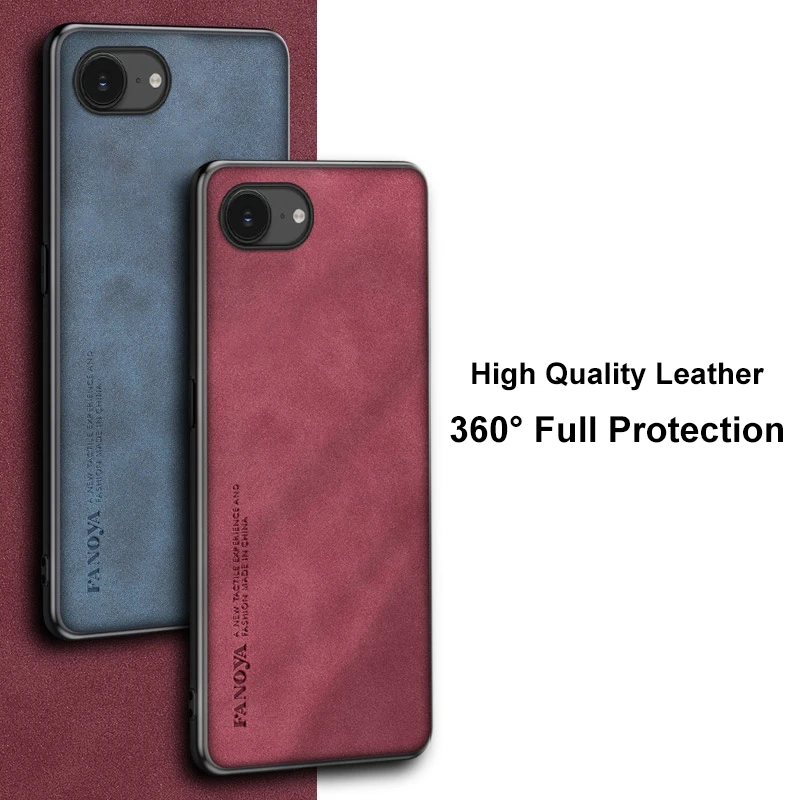 Para iPhone 16E funda de lujo de cuero PU funda de teléfono para iPhone 16 E iPhone16E contraportada a prueba de golpes silicona mate protección completa - imagen 3