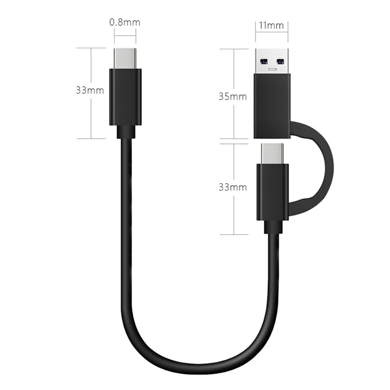 Cable de transmisión de datos para teléfono móvil, carcasa de disco duro 2 en 1, USB 3,0 A tipo C 3,1 5A, carga rápida OTG 5gbps, SSD HDD - imagen 2