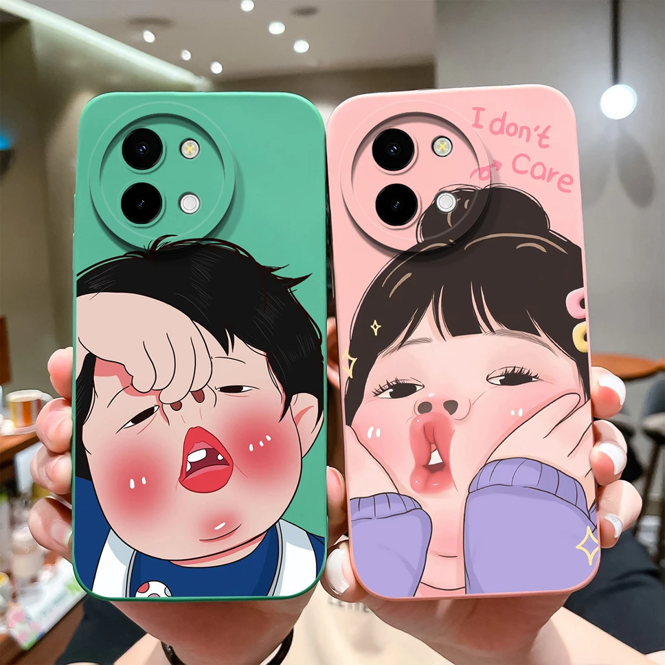 Para Vivo Y38 5G funda de teléfono encantador patrón de Panda de dibujos animados suave silicona líquida a prueba de golpes funda protectora trasera para Vivo Y 38 Capa - imagen 5