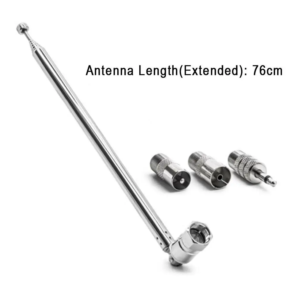 Adaptador de antena de varilla de 3,5mm, reemplazo de antena de Radio FM, tornillo telescópico, Conector de enchufe macho tipo F, amplificador de receptor estéreo AV - imagen 4