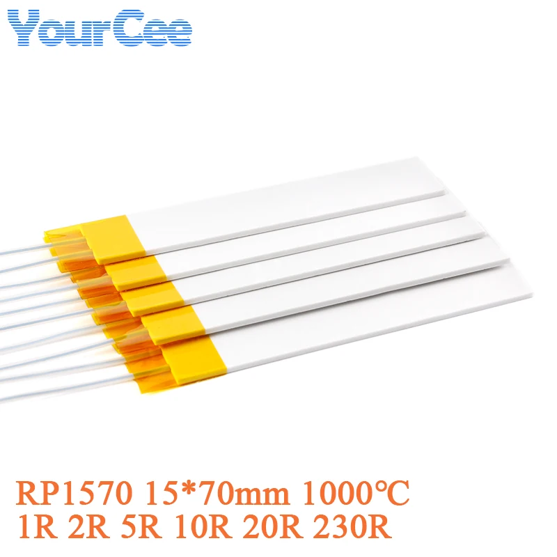 5 uds/1 ud RP1570 1Ω 2Ω 5Ω 10Ω 20Ω 230Ω Placa calefactora MCH de cerámica de alta temperatura cocido en seco 1000 ℃ Calentador eléctrico 2/5/10/20/230R