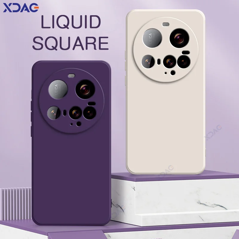 Fundas de teléfono cuadradas originales de silicona líquida para Xiaomi 15 Ultra Xiaomi15Ultra 5G 360, funda protectora trasera suave a prueba de golpes