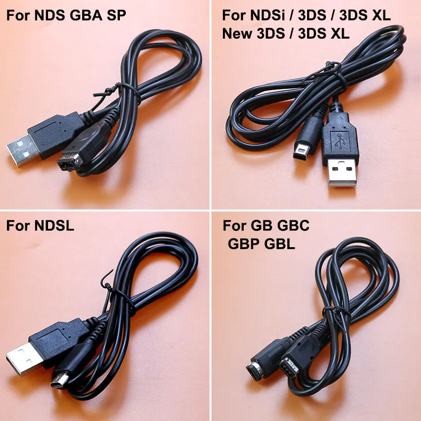 JCD 1 pieza Cable de carga de alimentación USB para NDS Lite NDSL NDSi para GB GBA SP GBC GBP GBL para nuevo controlador 3DS LL XL