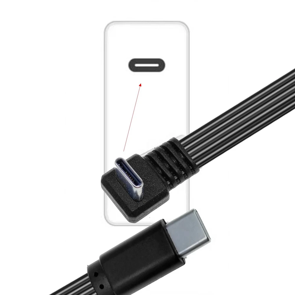 0,1 m 0,2 m 0,5 m 1m cable de datos tipo C 2,0 formando plano de alta flexibilidad tipo C macho a hembra soporte PD fuente de alimentación de carga rápida - imagen 4