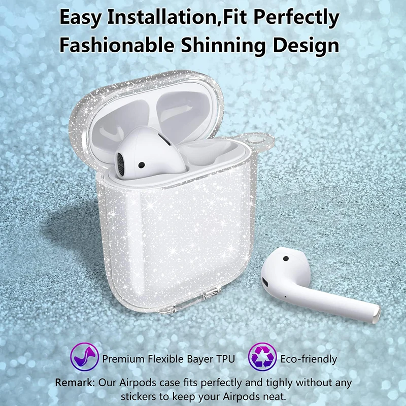 Adecuado para AirPods 4 funda protectora con brillo rosa transparente con brillante con llavero Gor AirPods Pro2 3 hombre y niña - imagen 2