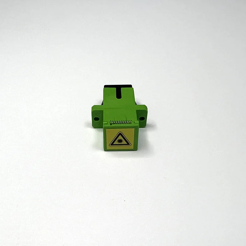 Conector SC APC, cubierta adaptadora de fibra óptica, obturador de polvo automático, Color verde para Cable monomodo - imagen 3