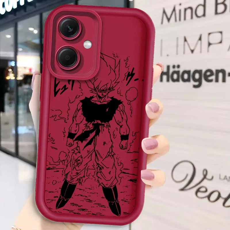 D-Dragon Ball Goku Saiyan cubierta para Redmi Note 14 13 12 11 13R 12R 12T 11T Pro Plus caja de teléfono con escalera de ojos - imagen 5