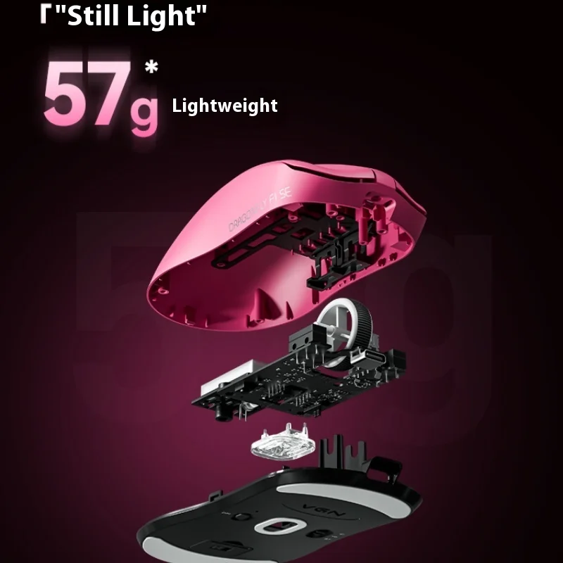 Ratón inalámbrico para juegos VGN Dragonfly F1SE 1000Hz con tres modos PAW3311 12000 DPI ratón de oficina ergonómico ligero para juegos - imagen 4