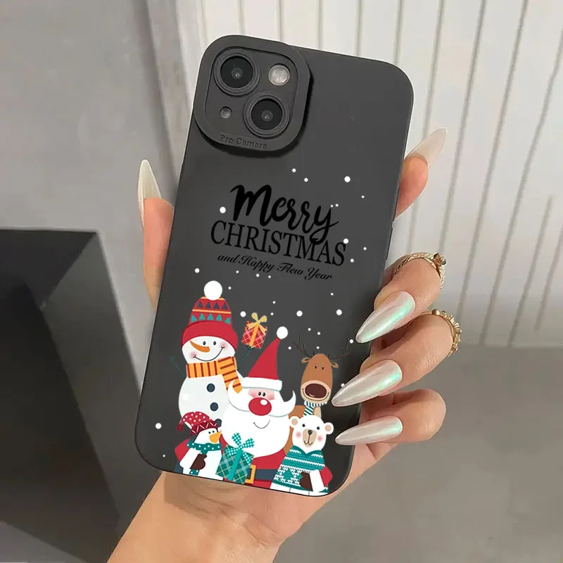 Funda de teléfono de TPU con patrón navideño para Samsung Galaxy A16 A14 A34 A54 A33 S25 S24 S23 Ultra S22 Plus S21 FE, funda suave de silicona - imagen 2