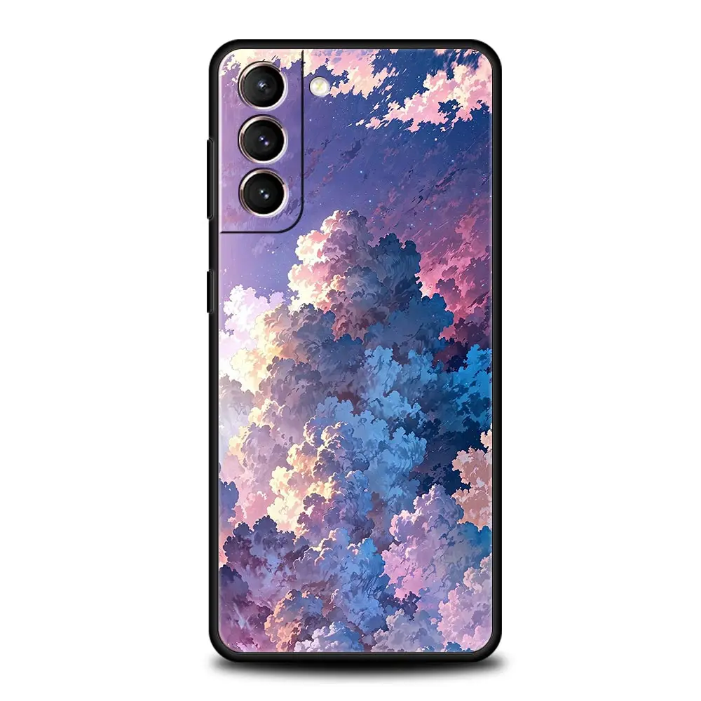 Funda de teléfono con pintura brillante al atardecer para Samsung Galaxy S25 Edge S24 S23 S22 S20 Ultra S21 FE 5G S10 Plus, funda suave de TPU - imagen 4