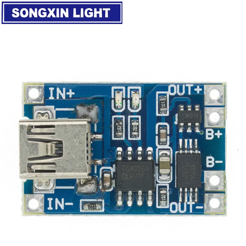 SAMIROB-Módulo de cargador de batería de litio, 10 piezas, 5V, 1A, 18650, TP4056, placa de carga con protección, funciones duales, 1A, Li-ion - imagen 2