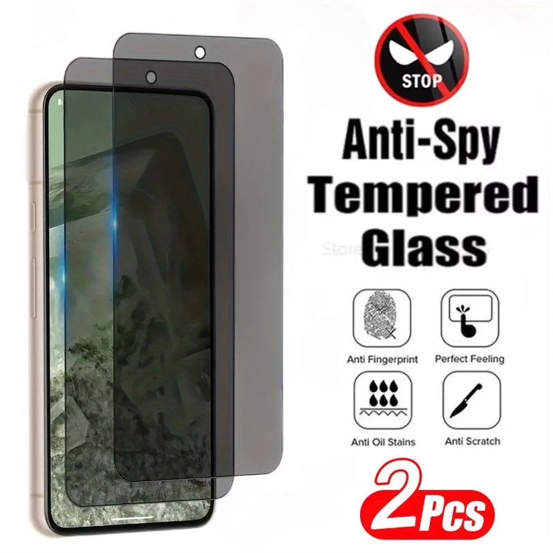 2 uds vidrio templado antiespía para Google Pixel 9 8 Pro 6 7 8 protectores de pantalla de privacidad para Google Pixel 9 Pro XL 6a 7a 8a vidrio