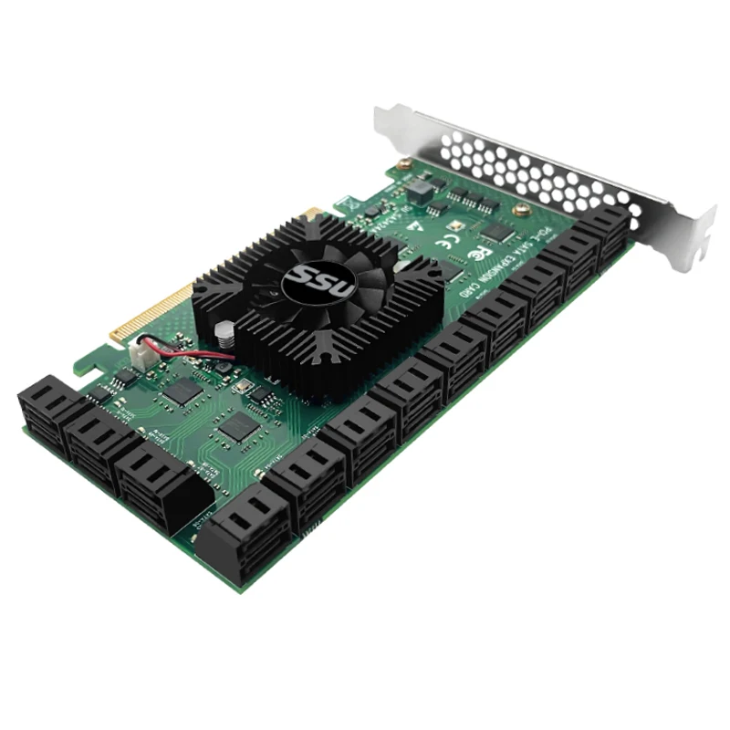 Chi a Mining Riser 24 puertos SATA PCI Express X16 controlador SATA PCI-E adaptador PCIE SATA agregar tarjeta PCIE a SATA3 tarjeta de expansión - imagen 3