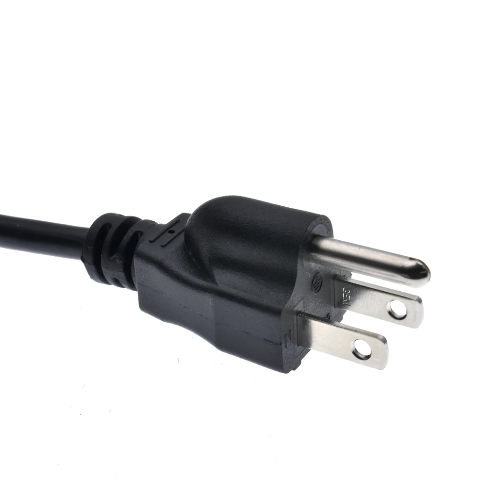 Cable de alimentación de CA EE. UU. NEMA 5-15P a IEC C13, Cable de extensión estándar americano de tres enchufes a C13 18AWG 1ft - imagen 5