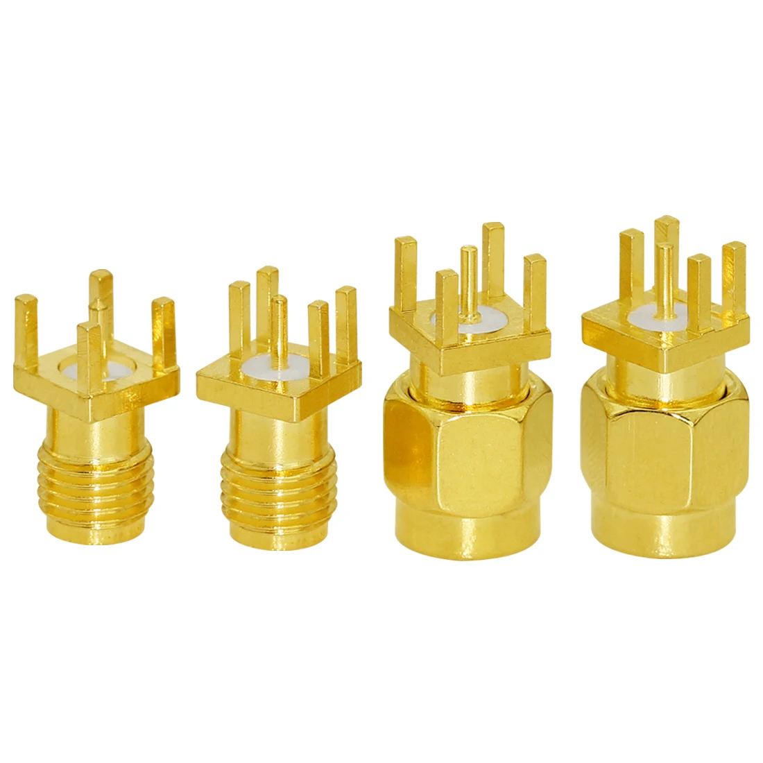 Lote de 10 Uds. De conector Coaxial RF SMA macho, conector hembra, extremo de montaje PCB, lanzamiento recto chapado en oro, venta al por mayor - imagen 3