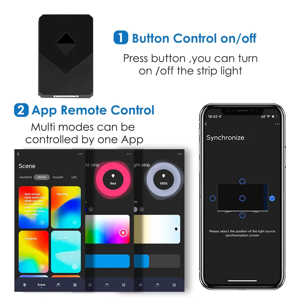 Tira de luces Led inteligente, accesorio con Wifi, RGBCW, 5050, iluminación ambiental, funciona con la aplicación Smart Life, caja de sincronización HDMI, Alexa y Google, 10M, 5M - imagen 4