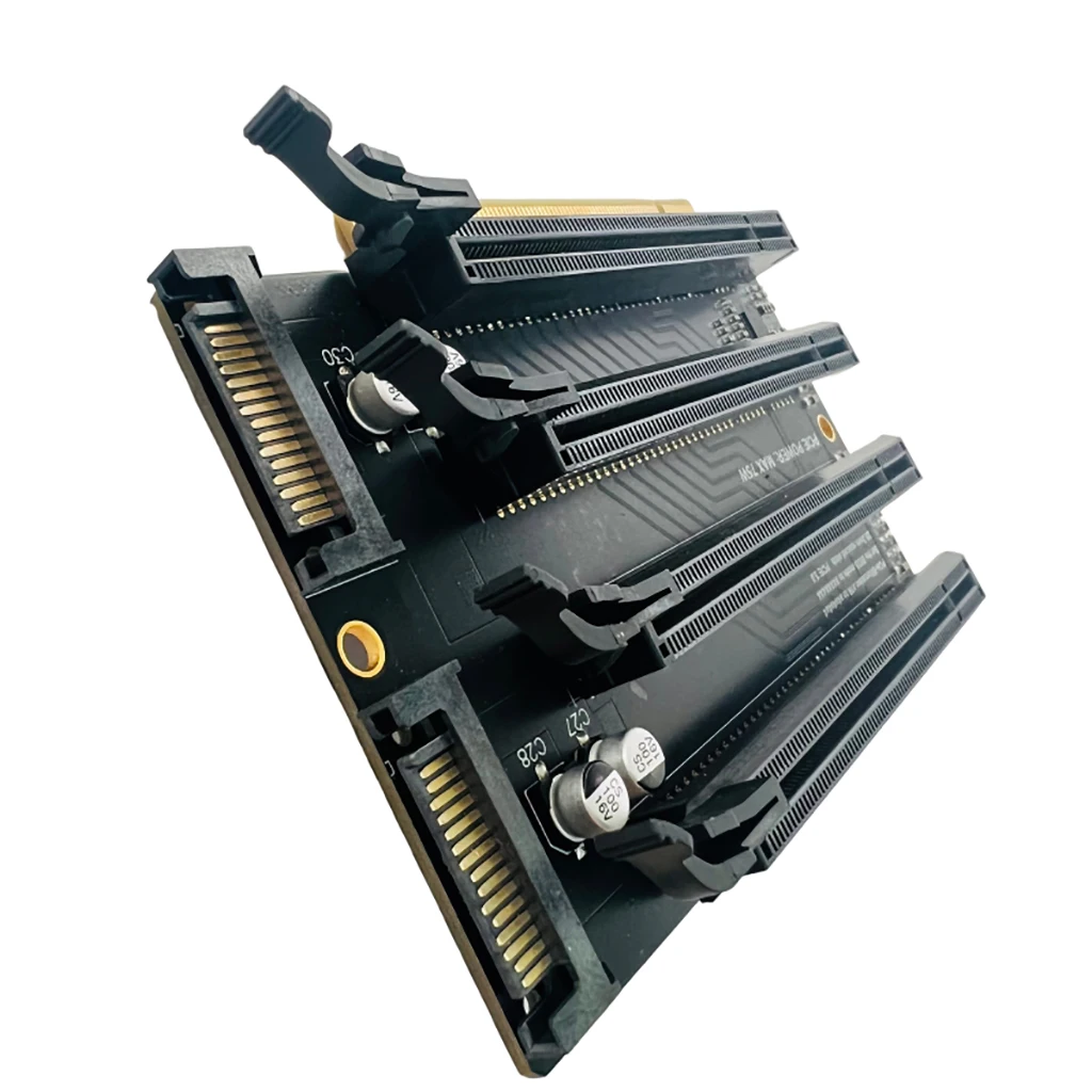 Tarjeta de expansión PCIe-Bifurcación x16 a x4x4x4x4 PCI-E PCI-Express 3,0 x16 1 a 4 Gen3 tarjeta adaptadora puerto de alimentación SATA tarjeta dividida - imagen 4