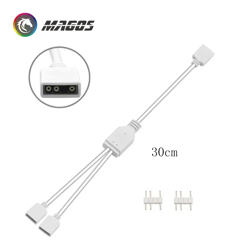 Conector de Cable LED ARGB de 12V, 4 pines, 5V, 3 pines, 1 a 1, 2, 3, 4 agujas, Cable divisor de potencia para placa base de PC, cinta AURA, blanco/negro - imagen 5