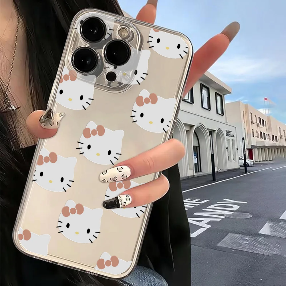 Funda transparente de Hello Kitty para móvil, carcasa sencilla y bonita para Samsung A73, A72, A71, A55, A52, A51, A50, A35, A33, A32, A31, A30, A24, A23, A22, A13, A12, 5G, regalo - imagen 3
