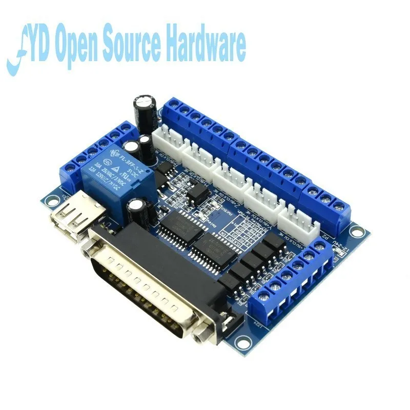 Placa de interfaz MACH3 de 5 ejes con adaptador optoacoplador, controlador de Motor paso a paso + Cable USB para raspberry pi - imagen 4