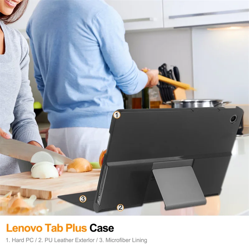 Funda de cuero PU con soporte plegable delgado para Lenovo Tab Plus 11,5 pulgadas TB351FU 2024 Funda trasera de plástico duro Funda Coque Capa - imagen 5