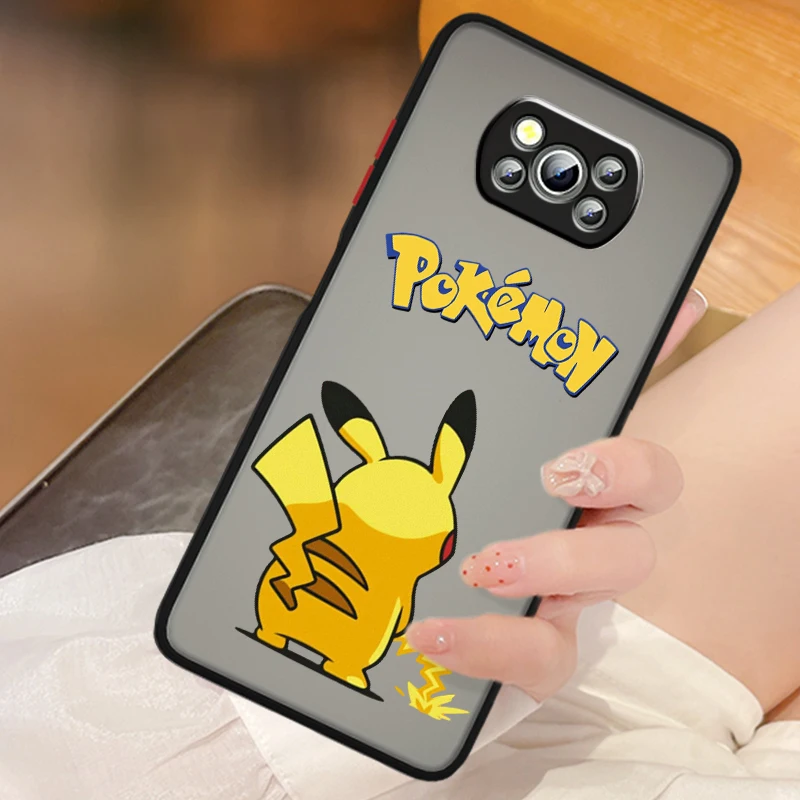P-pikachu-dibujos animados translúcidos para Xiaomi Mi, Poco X5, X4, X3, M6, M5S, M5, M4, M3, F5, F4, F3, F6 Pro, 5G - imagen 3