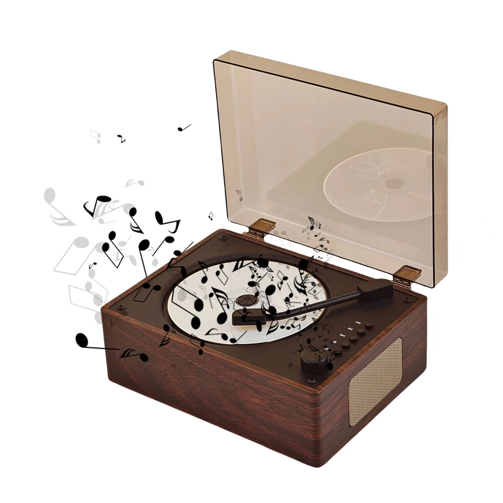 Reproductor de CD Retro, soporte recargable, CD BT, USB, 3,5mm, AUX, reproductor de música para el hogar, Compatible con Bluetooth 5,0, reproductor de CD de escritorio, decoración del hogar