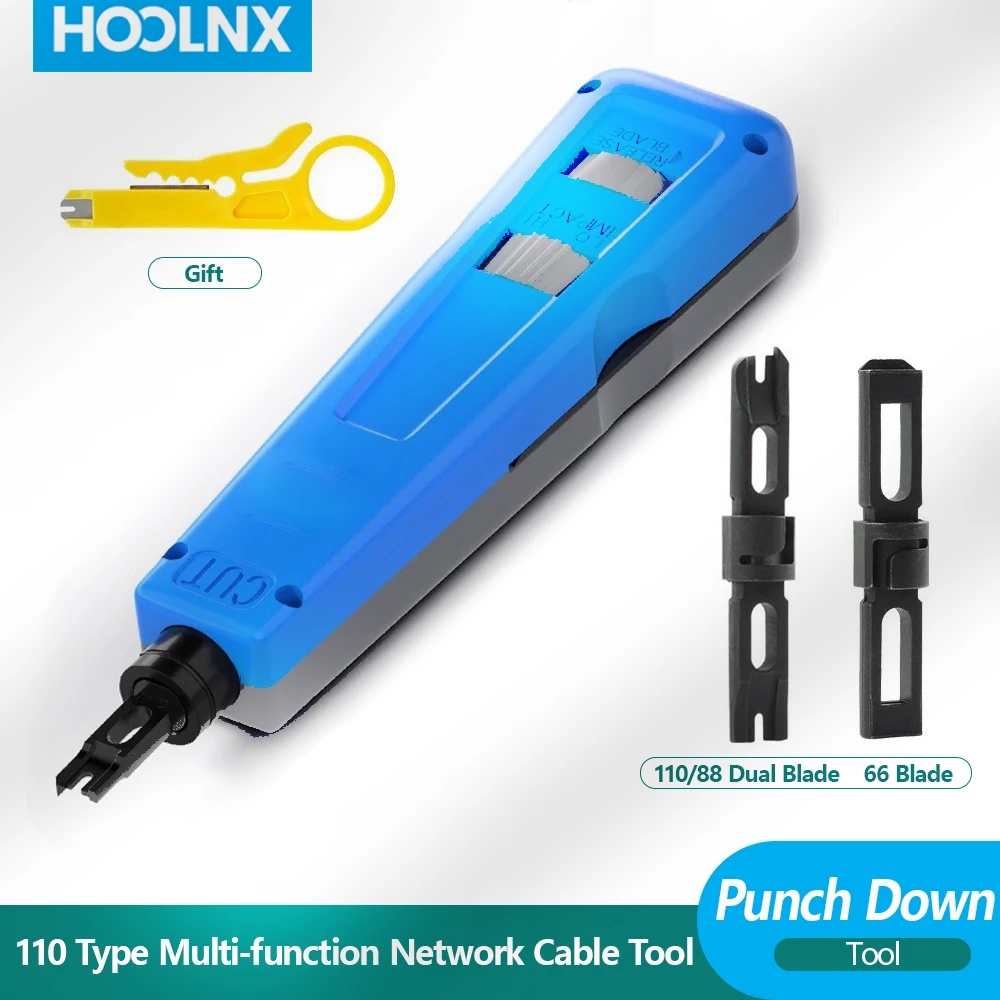 Herramienta de punzonado HOOLNX, herramienta de cable de red multifunción tipo 110, herramientas de inserción de terminales de impacto telefónico para RJ45 RJ11