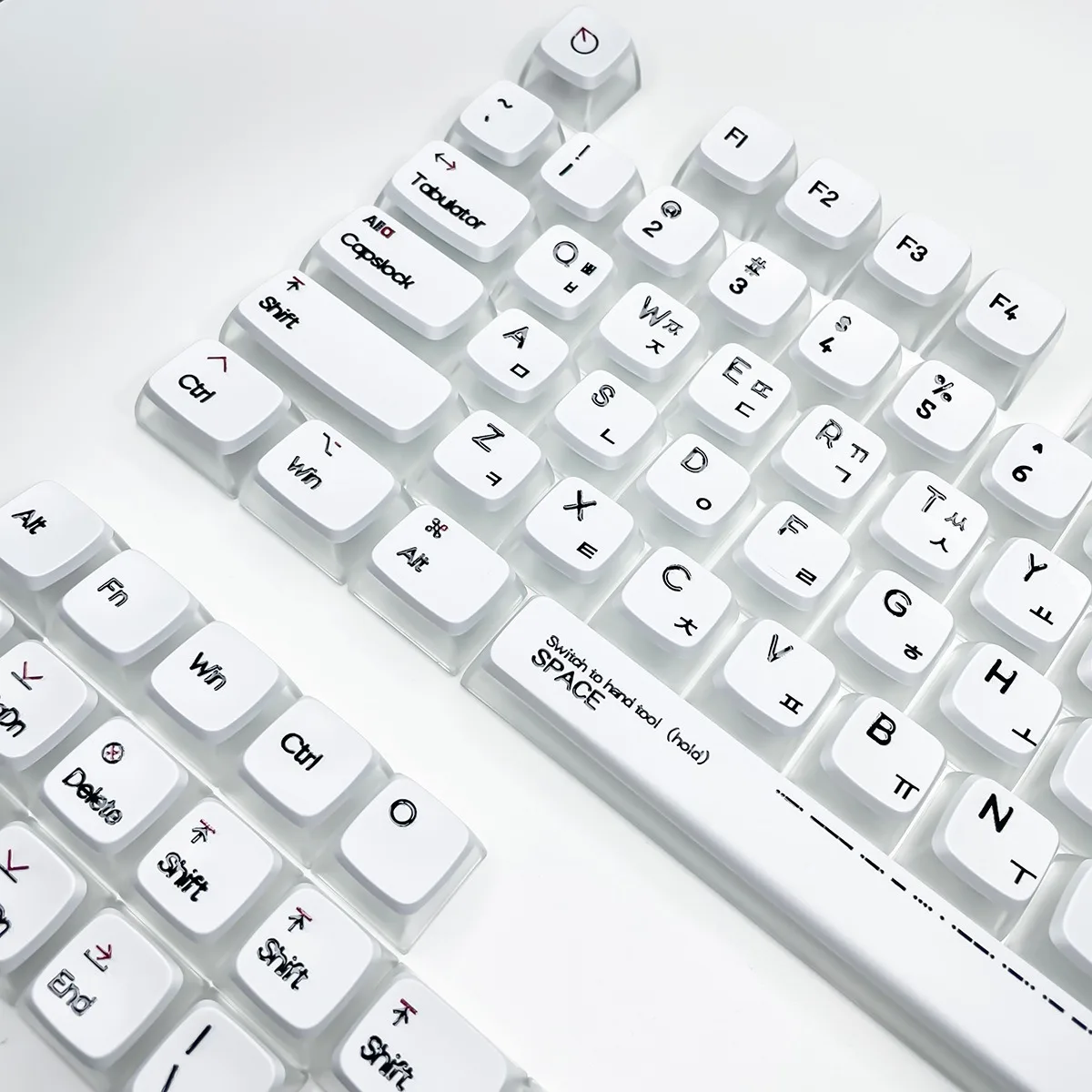 Teclas coreanas blancas minimalistas de 132 teclas, teclas de perfil CBSA para teclado mecánico MX Switch, diseño ISO, teclas con impresión UV - imagen 2
