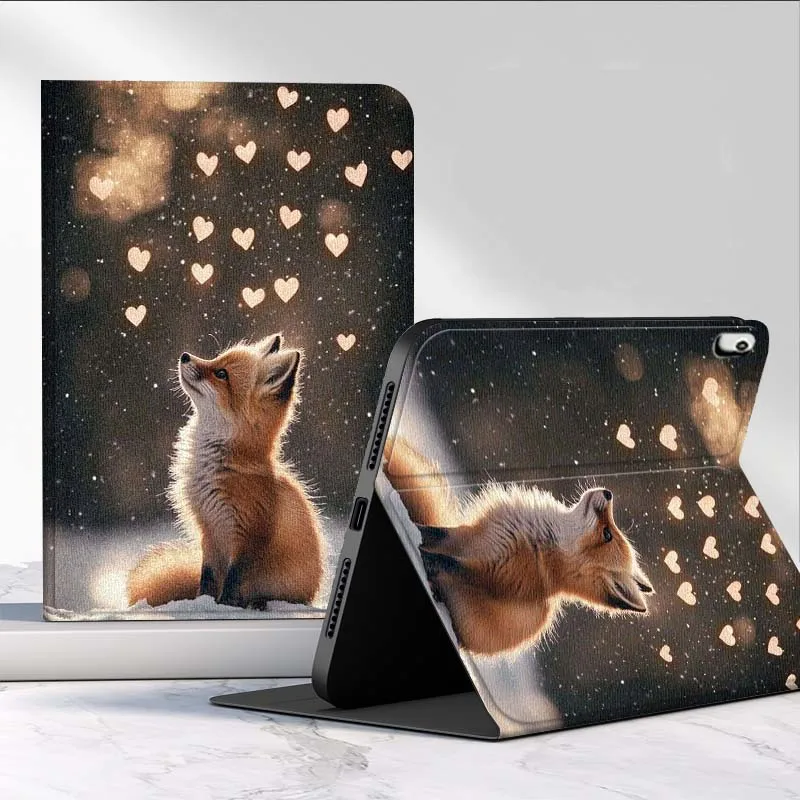 Animal zorro imagen bonita para iPad Pro Mini 1 2 3 4 5 6 7 7ta generación 12,9 10,5 13 11 7,9 8,3 M4 pulgadas funda para tableta - imagen 2