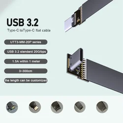Cable USB 3.2 Tipo C Macho-Macho Flexible 90grados OTG Datos