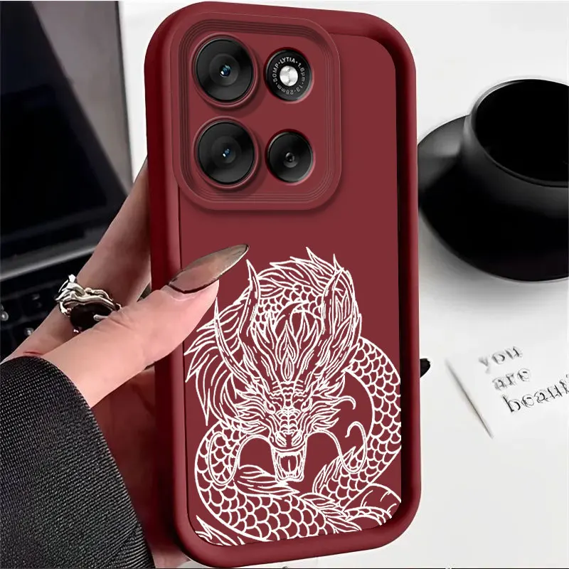 Para Motorola Moto G86 G56 G 86 G56 MotoG56 MotoG86 funda protectora suave de silicona funda de teléfono con diseño de dragón Dios Orient chino - imagen 3