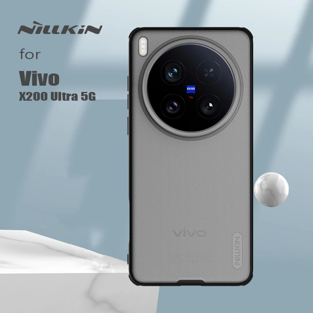 Nillkin para Vivo X200 Ultra 5G funda Super Frosted Pro claro negro 360 marco suave mate fundas de protección contraportada