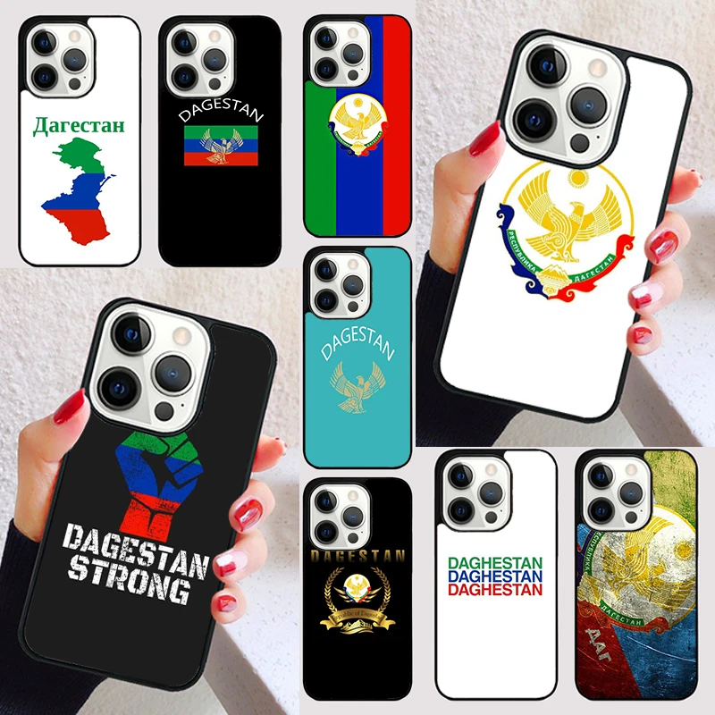 Funda con escudo de armas con bandera de Dagestan para iPhone 17 Air 15 16e 13 12 11 14 Pro Max Max Plus, carcasa para teléfono