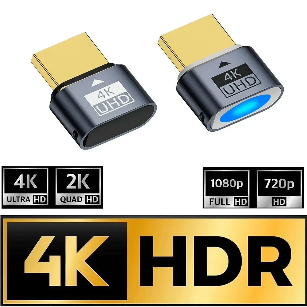Monitor Virtual 4K HDR, emulador EDID, enchufe simulado compatible con HDMI, adaptador de pantalla fantasma sin cabeza, compatible con hasta 4k @ 60Hz 1080 @ 120Hz - imagen 2