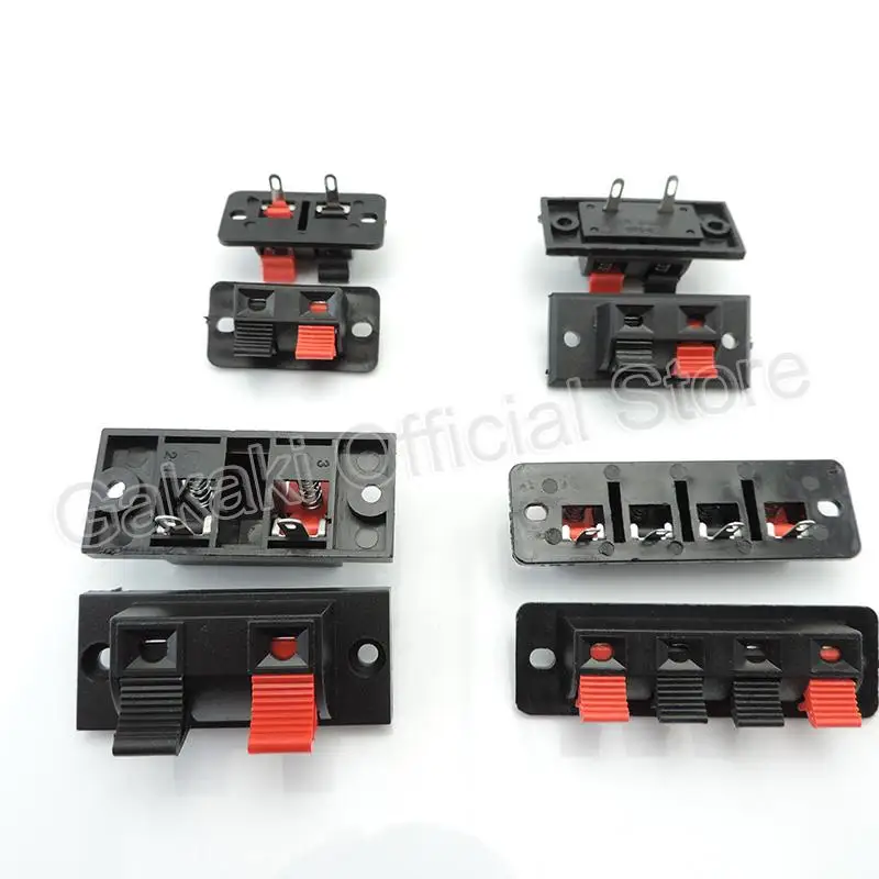 Terminal de conector 2P 4P, clavija de empuje, carga de resorte, terminales de altavoz de Audio, Clips de placa de pruebas, 2 uds./lote - imagen 2