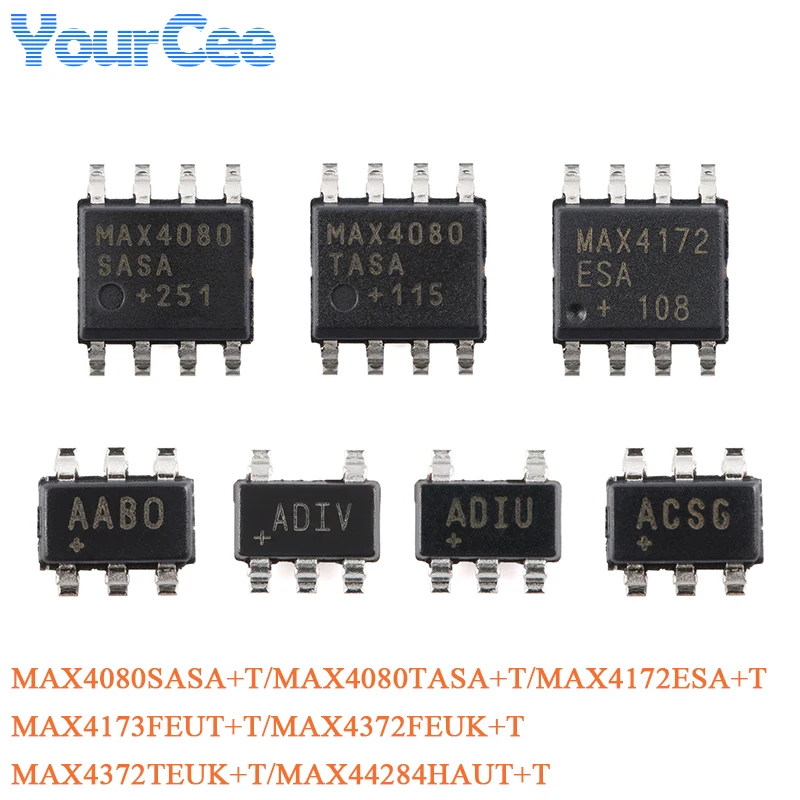 MAX4173FEUT + T MAX4080SASA MAX4080TASA MAX4172ESA MAX4372FEUK MAX4372TEUK MAX44284HAUT SOT-23-6 Chip amplificador de detección de corriente