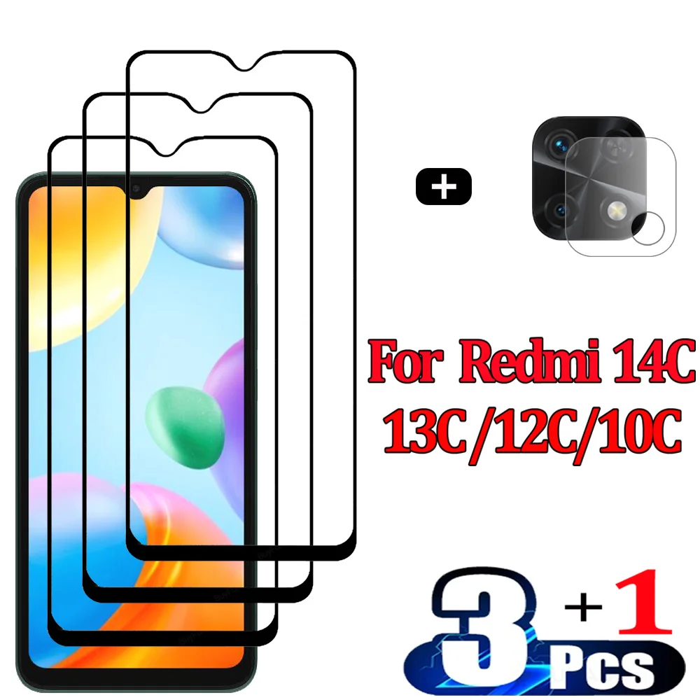 Frontal Vidrio Templado Para Xiaomi Redmi 14C 13C 10C NFC Protectores de Pantalla Redmi 12C 10 C 9C Película Protectora Redmi10C Película Redmi 10A 9A Glass Redmi 12 C película para de cámara - imagen 2