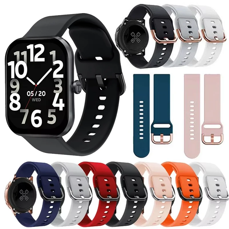 Correa de silicona para reloj Haylou S6 R8 S8 RS5/RT3 GST/RS4 Plus/LS02, pulsera suave de 20mm y 22mm para reloj Haylou 4 4S