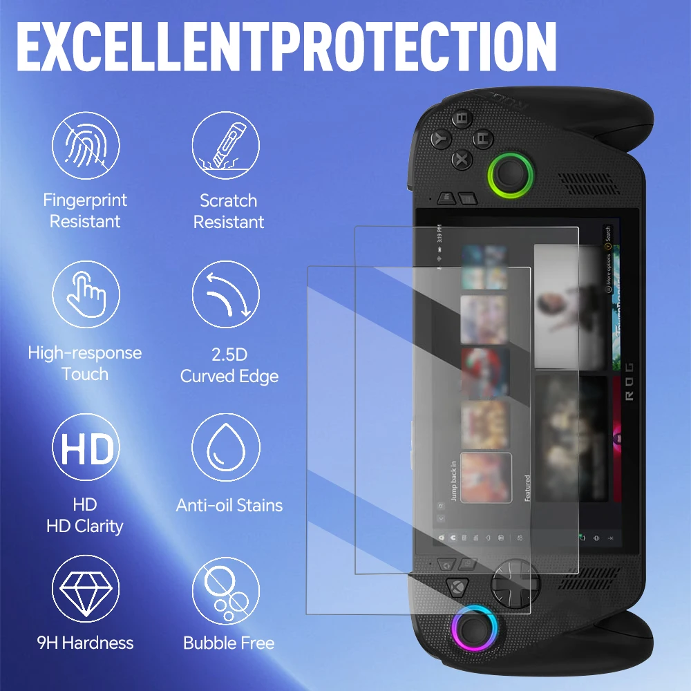 Película de vidrio templado para Asus ROG Xbox Ally/X, Protector de pantalla para consola de juegos portátil, antiarañazos, accesorios para ROG Ally - imagen 4