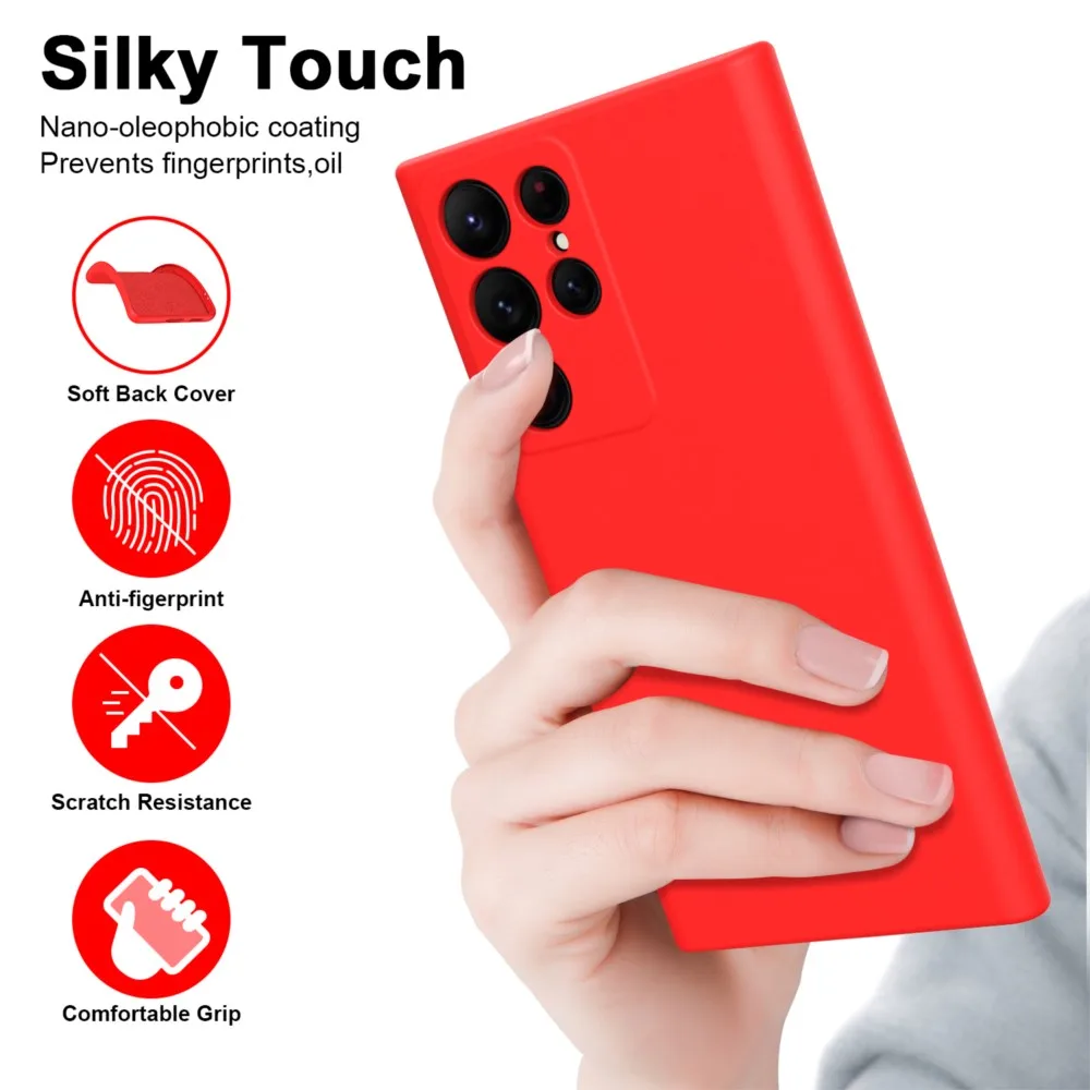 Funda de silicona líquida de lujo para Samsung Galaxy S22 Ultra S22 Plus, funda de teléfono suave a prueba de golpes, S22Ultra S22Plus - imagen 3