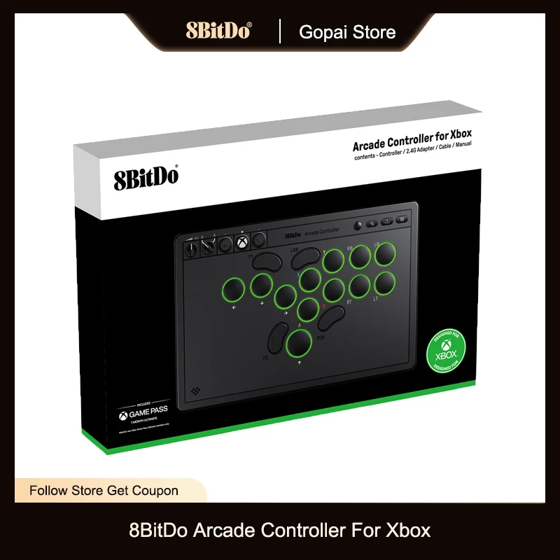 Controlador Arcade 8BitDo para Xbox Series X | S, Xbox One y PC, inalámbrico 2,4G, botones programables, PCB intercambiable en caliente, iluminación RGB - imagen 2