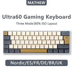 MATHEW TECH Ultra60 – Teclado Mecánico Inalámbrico RGB 3 Modos Hot-Swap