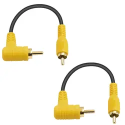 Cable RCA estéreo fono 90° macho dorado ambos extremos